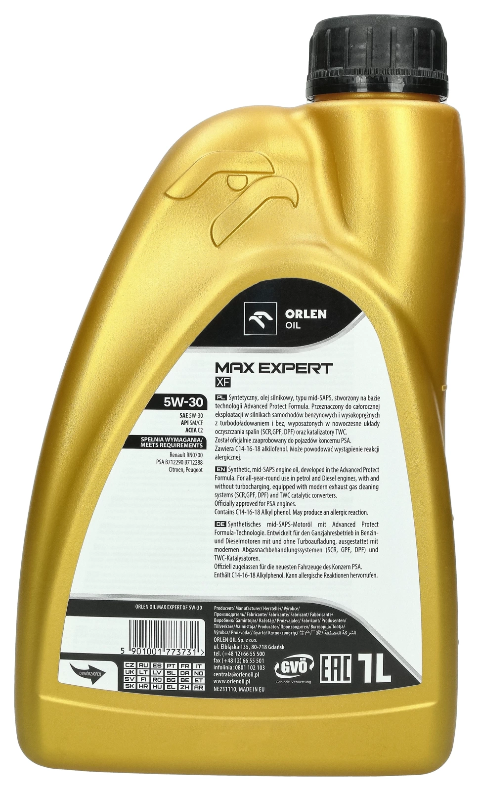 Моторное масло Orlen PLATINUM Max Expert XF 5W-30, 1 л