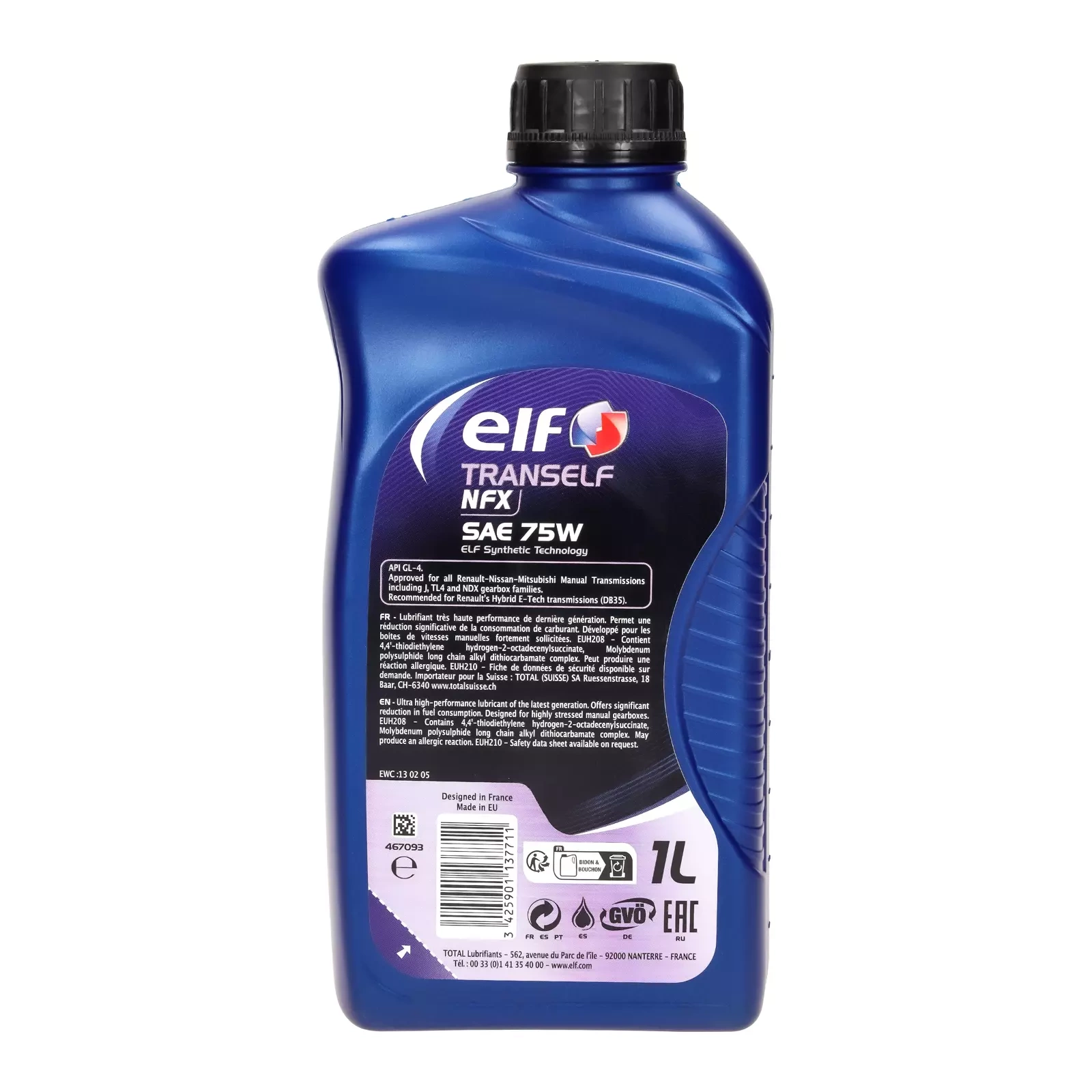 Трансмиссионное масло Elf Tranself NFX SAE 75W, 1 л
