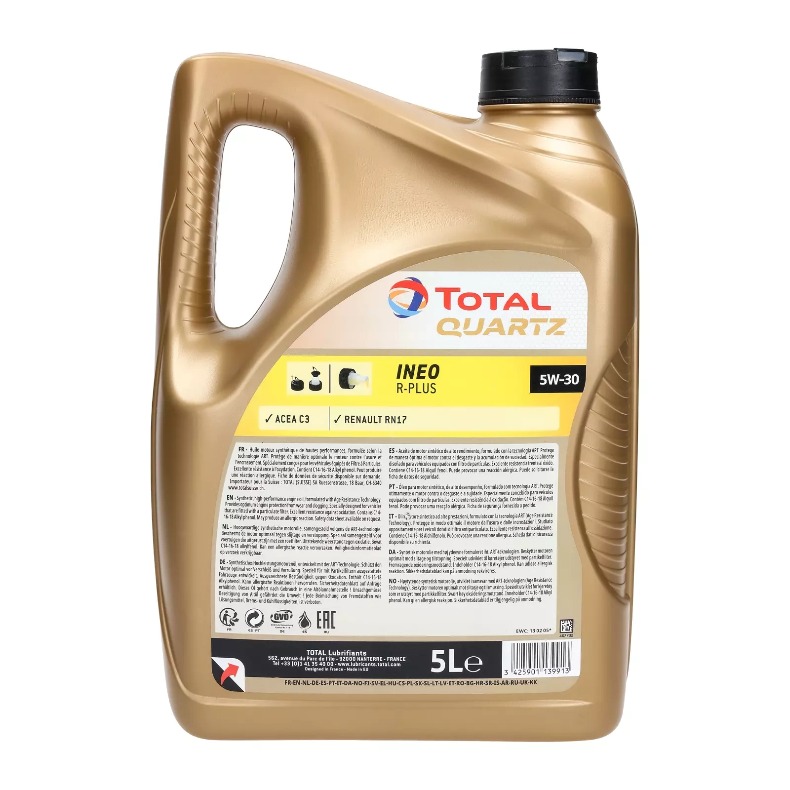 Моторное масло Total Quartz Ineo R-Plus 5W-30, 5 л