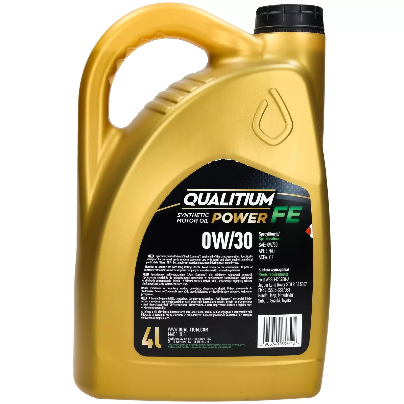 Моторное масло Qualitium Power FE 0W-30, 4 л