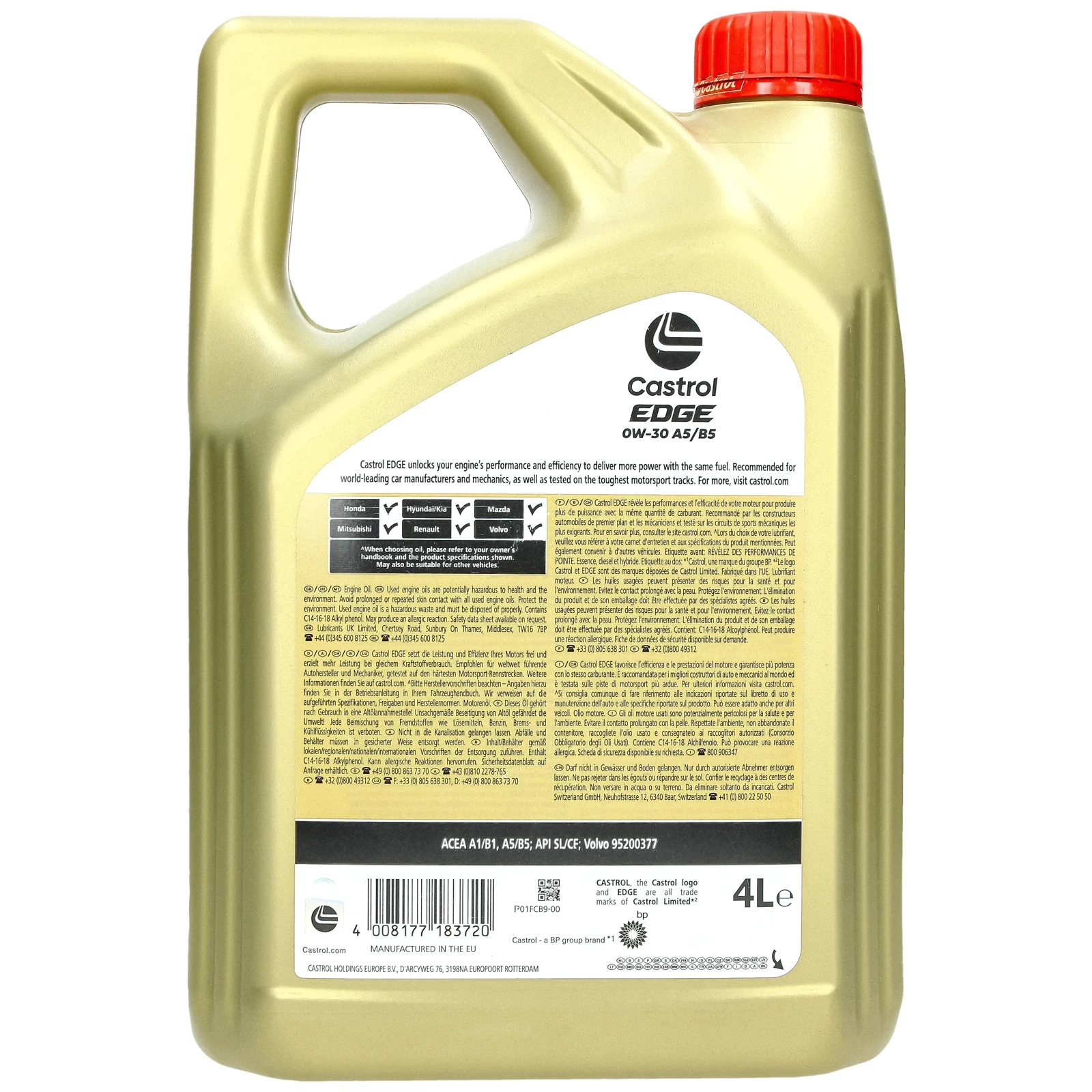Моторное масло Castrol Edge 0W-30 A5 / B5 4 л