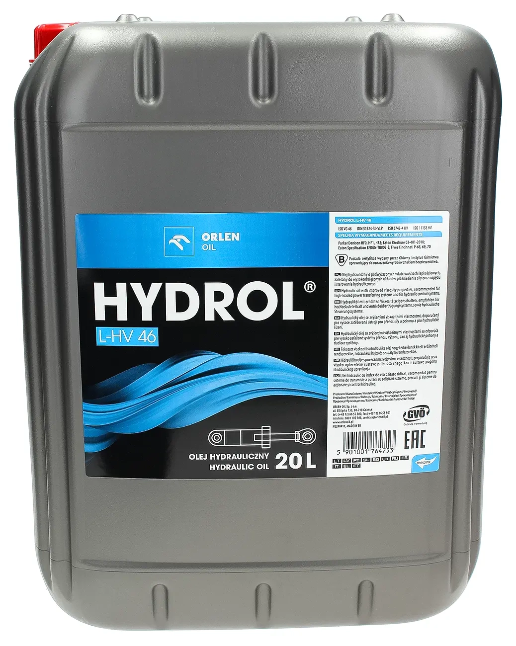 Гидравлическое масло Orlen HYDROL L-HV 46, 20 л