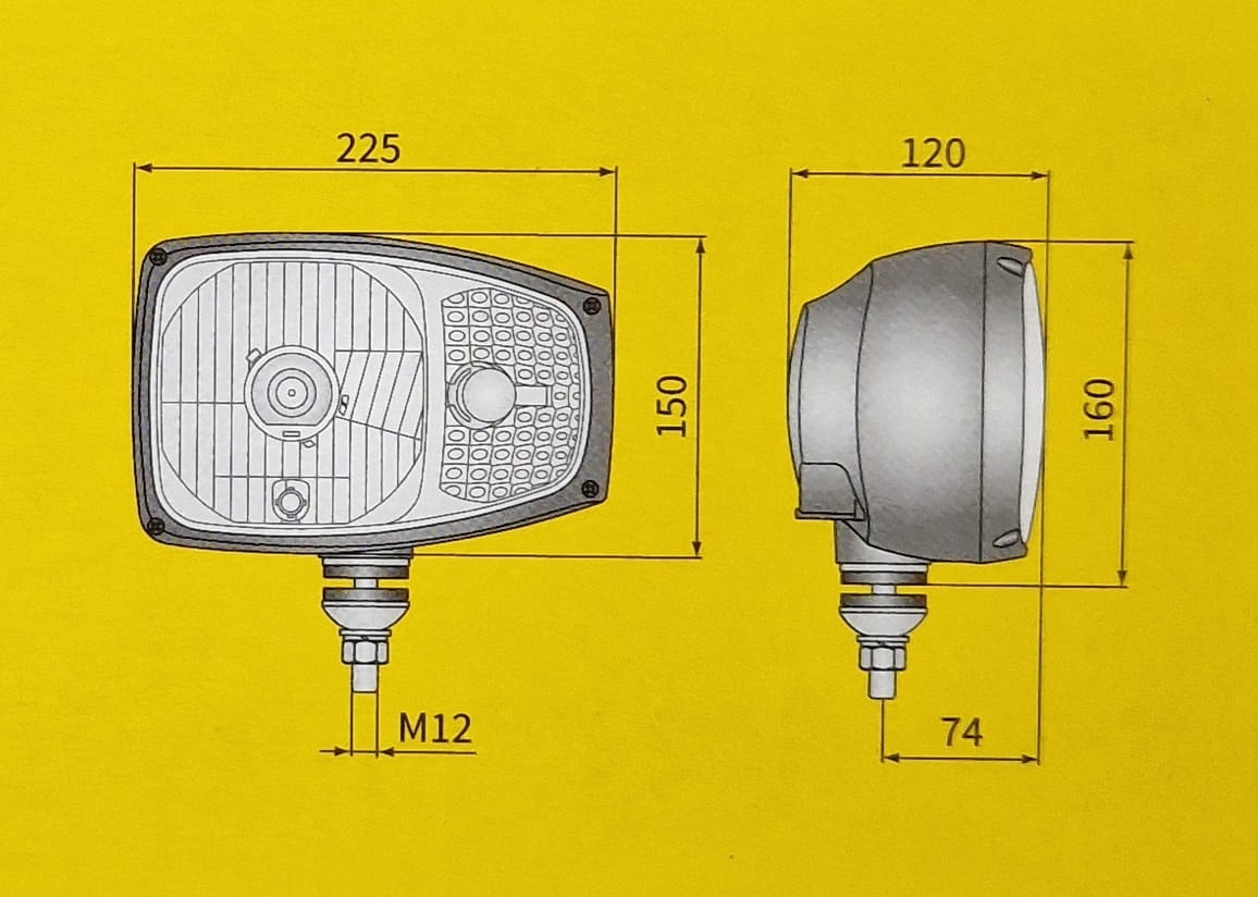 ЛЕВАЯ ФАРНАЯ ЛАМПА С ПОВОРОТНИКОМ CAT 428F 428E