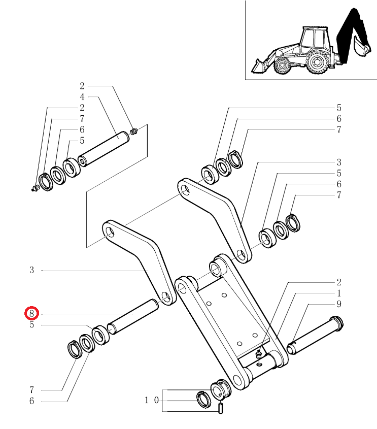 Штифт ковшовой муфты CASE NH 85813469 45x275