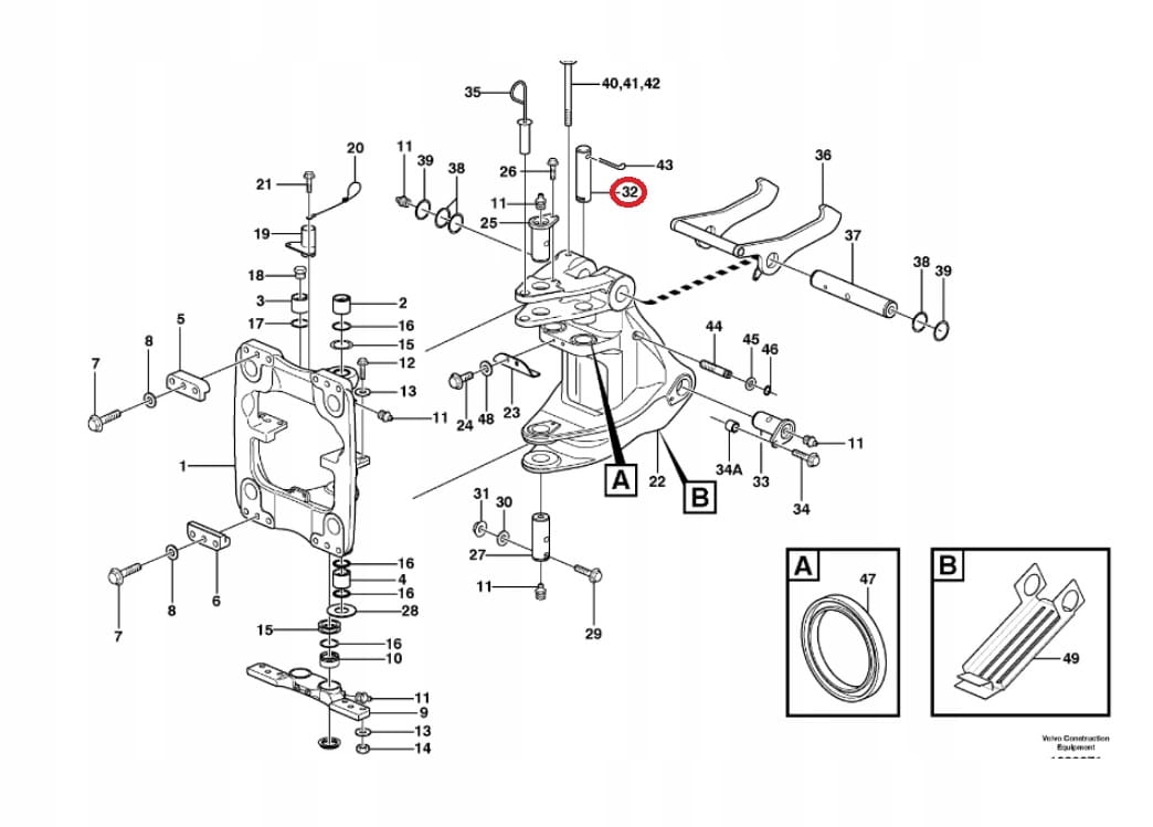 Поворотный штифт VOLVO BL71 55X200 11888681 11883731 15048951