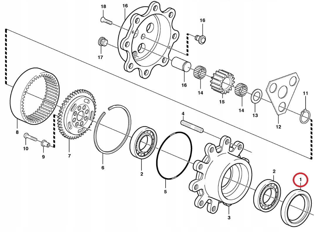 Уплотнитель ступицы VOLVO BL60 BL61 OEM