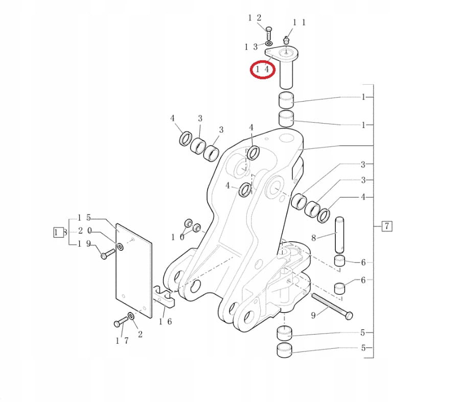 Штифт поворота задней бабки CASE NH 70X140