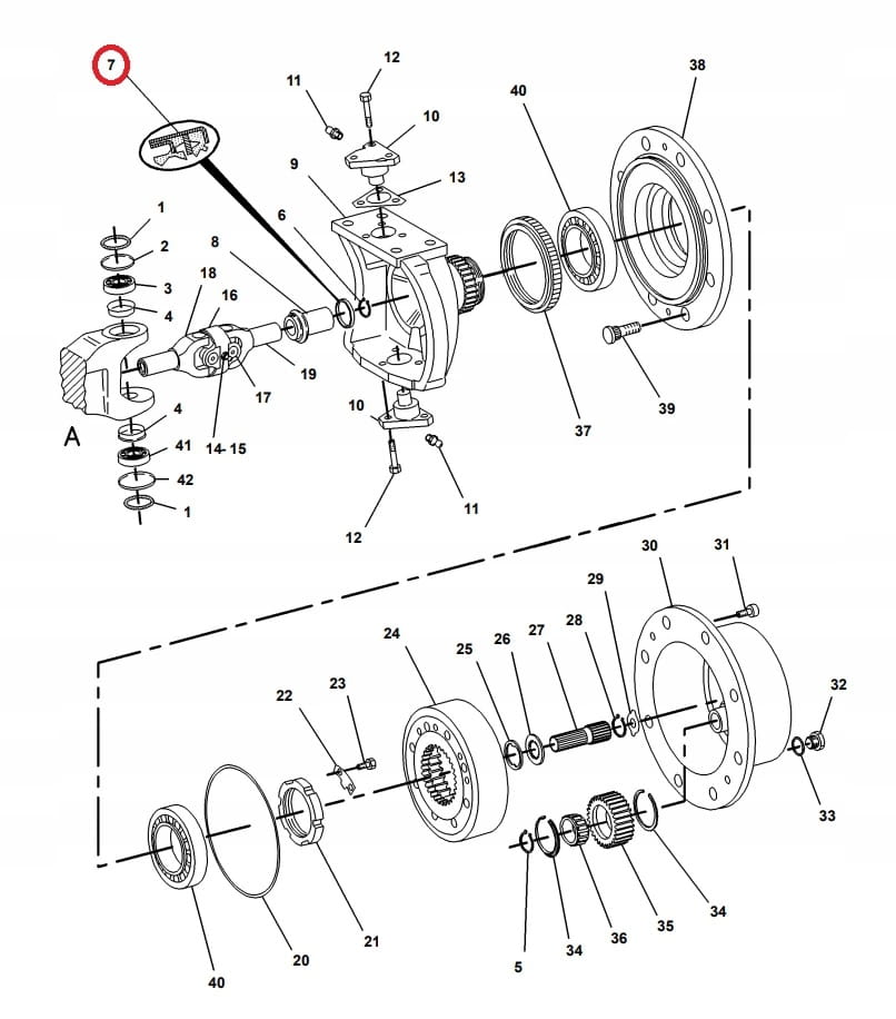 Сальник для полуосей CAT M318 M322C