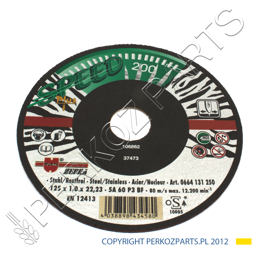 Отрезной диск ZEBRA A2.125X1