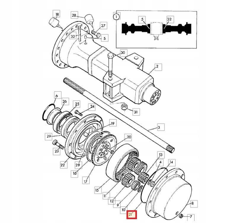 Уплотнительное кольцо для ступицы JCB