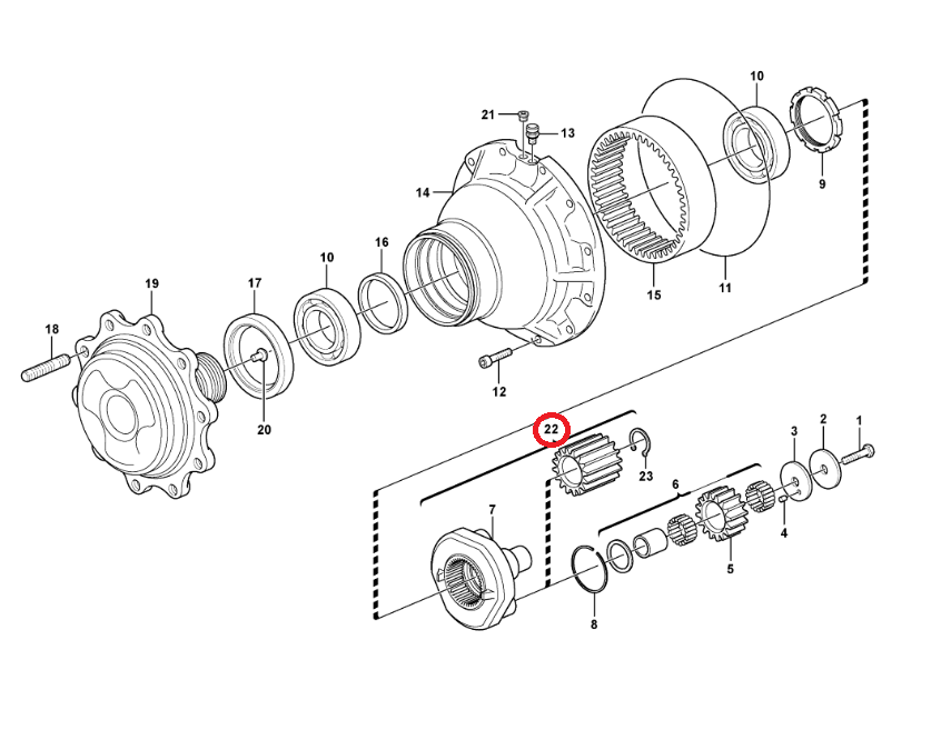 КОМПЛЕКТ ПЛАНЕТАРНЫХ СПУТНИКОВ ЗАДНЕГО МОСТА VOLVO BL61 BL71