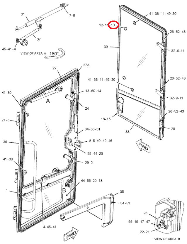 ПЕТЛЯ ДЛЯ КРЕПЛЕНИЯ СТЕКЛА CAT 428D 428E 1298542