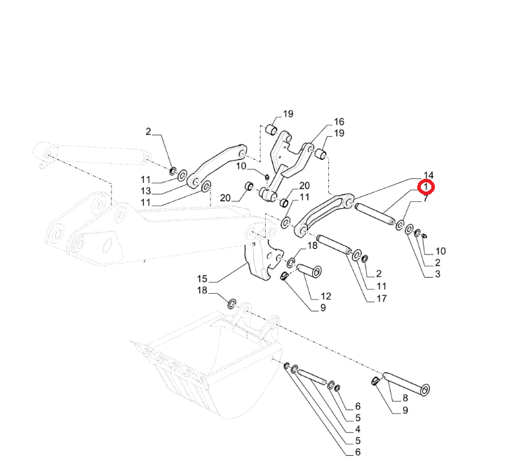 ШТИФТ ЗАДНЕЙ ЧАСТИ КОВША 580SR 580SK SLE SM
