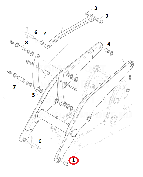 ПЕРЕДНЯЯ ВТУЛКА КРЕПЛЕНИЯ КОВША KOMATSU WB 93 97