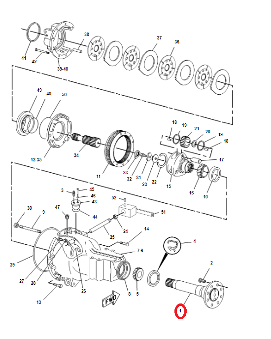 ЗАДНЯЯ ПОЛУОСЬ CATERPILLAR 428C 428D