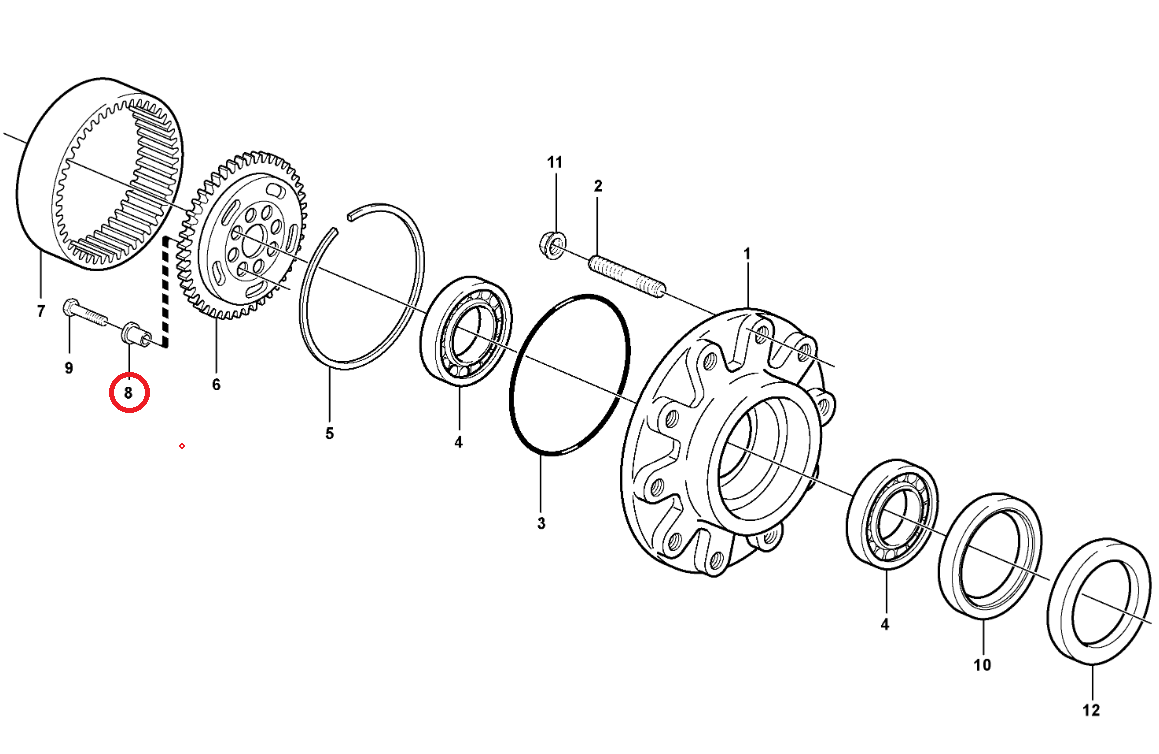 ВТУЛКА СТУПИЦЫ КОЛЕСА VOLVO BL71 BL70 BL61 11709364