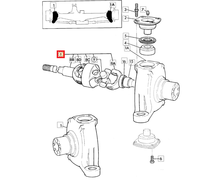ПЕРЕДНЯЯ ПОЛУОСЬ В СБОРЕ, ЛЕВАЯ, JCB 3CX 4CX 914/89500