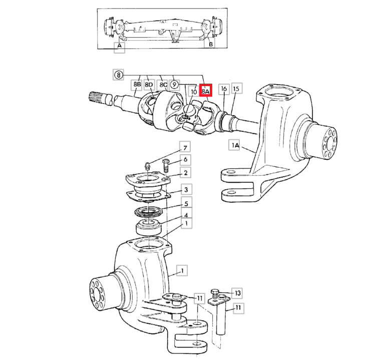 Короткая полуось JCB 3CX 4CX 914/70046 L-244MM