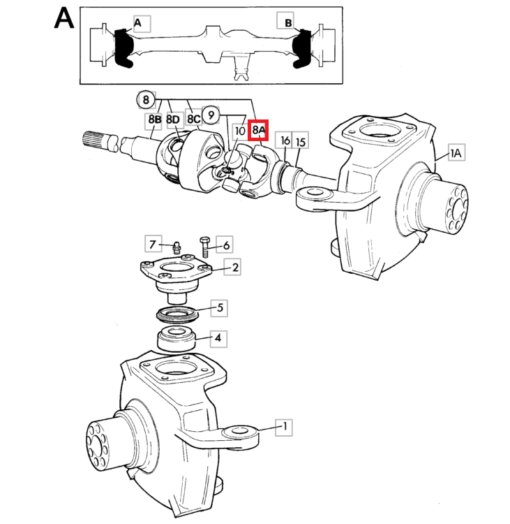Короткий полуось JCB 3CX 4CX 821/00494 L-244MM