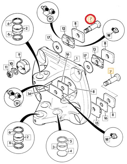 Винт крепления гидроклапана JCB 3CX 4CX 123/08027