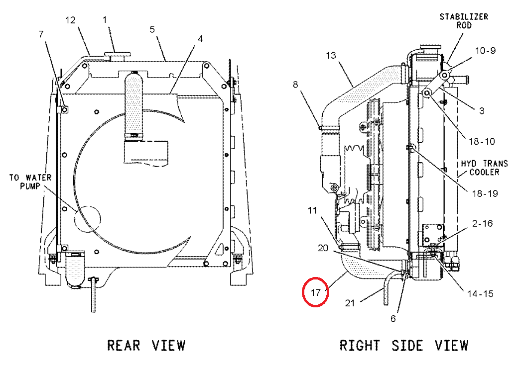 РЕЗИНОВЫЙ ШЛАНГ ДЛЯ РАДИАТОРА CAT 416B 426B 4P3387