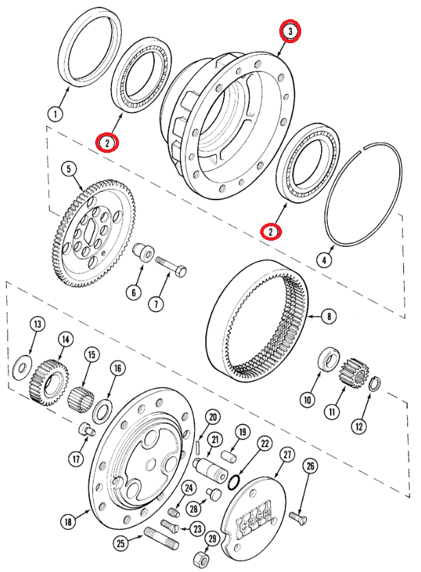 Корпус + подшипник 580K 590SM K395123