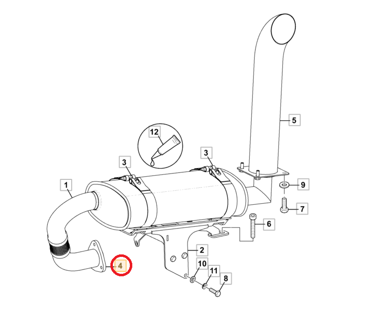 Прокладка под глушитель JCB 3CX 4CX 535-95 813/00349