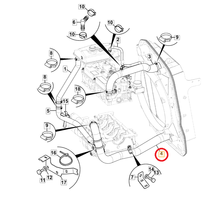 НИЖНИЙ ШЛАНГ РАДИАТОРА ПОГРУЗЧИКА JCB 834/11430 OEM !!