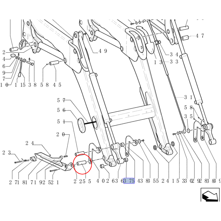 ШТИФТ ДЛЯ ЛИНЕЙНОГО ПОГРУЗЧИКА NEW HOLLAND TL740, TL730 - 87690012
