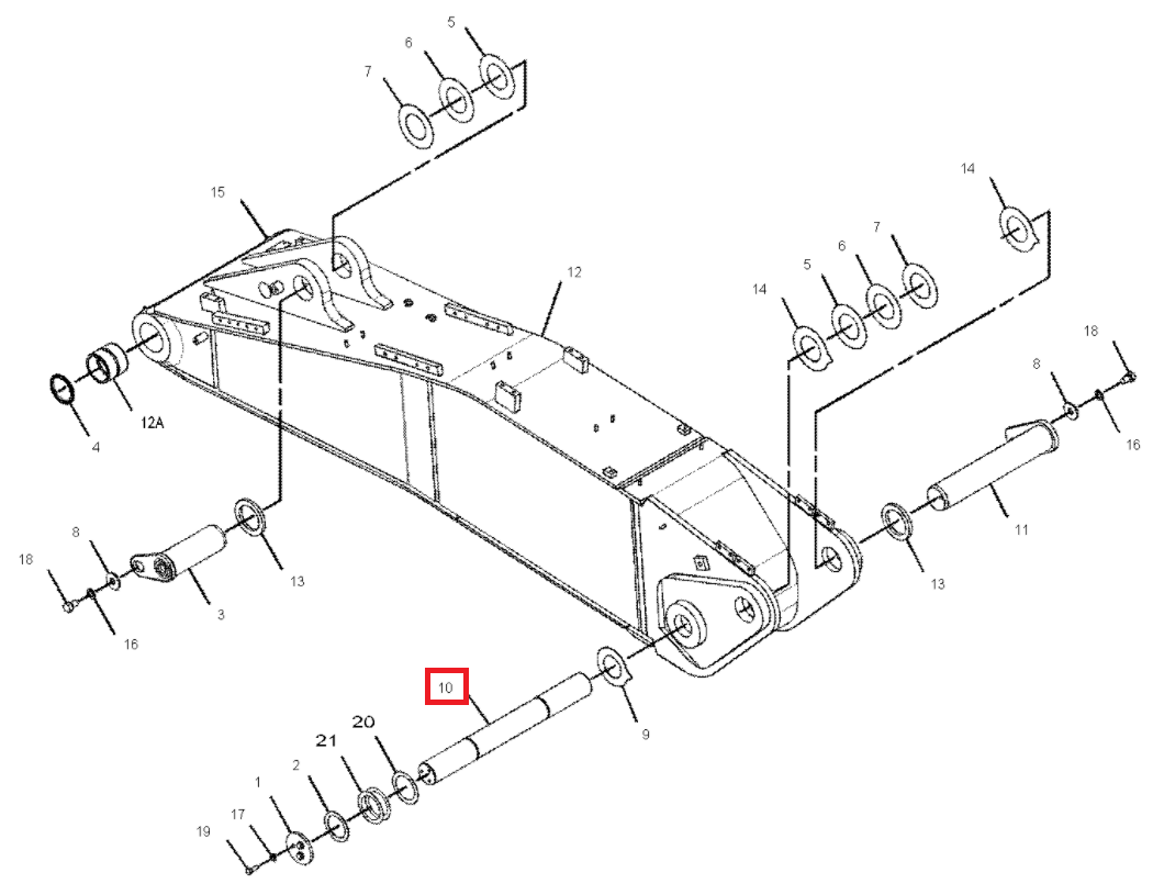 ШТИФТ ПРИВОДА СТРЕЛЫ CAT 320B 320D 323D 1762278