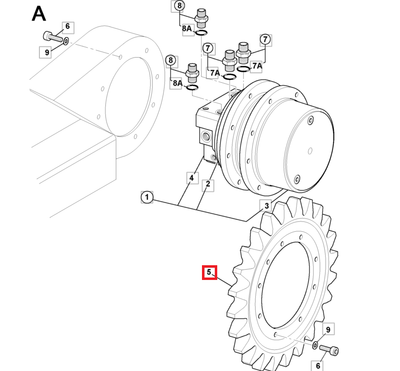 ВЕДУЩЕЕ КОЛЕСО JCB 8014 8016 8018 8020