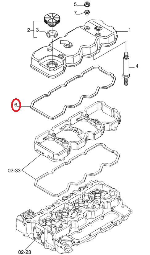 Прокладка клапанной крышки, крепление New Holland 4899228