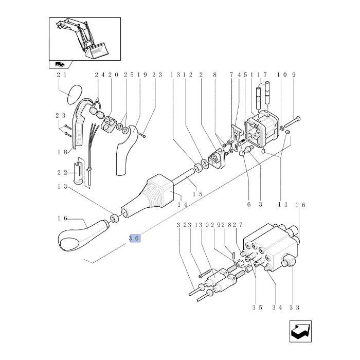 РУКОЯТКА ПОГРУЗЧИКА В СБОРЕ, CASE NEW HOLLAND 87690033