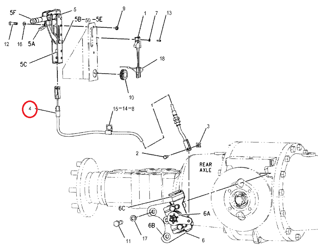 ТРОСИК РУЧНОГО ТОРМОЗА CAT 428C 428D 1630755