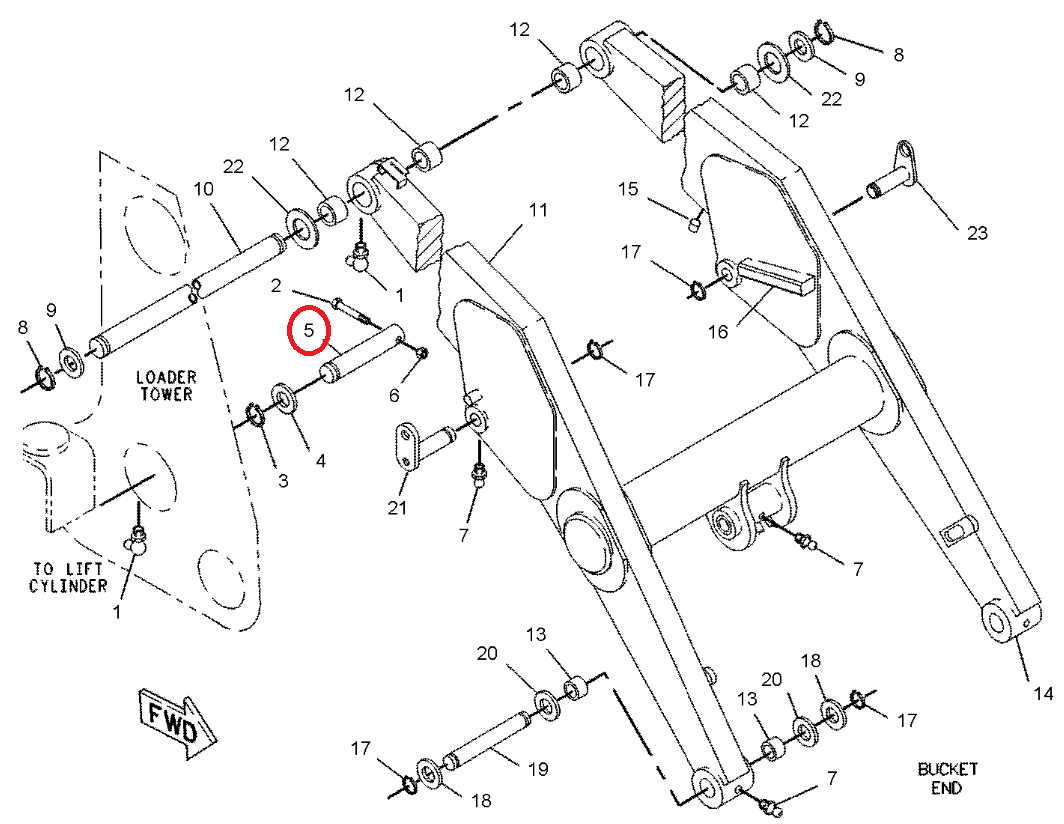 Рычаг переключения передач CAT 428B 426B 416B 45X235