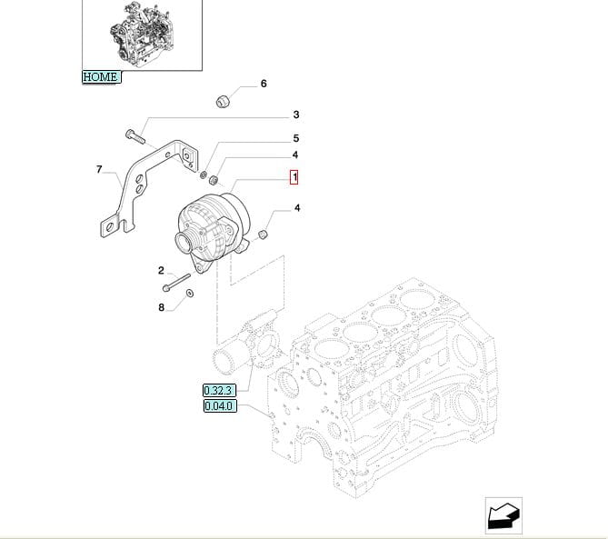 ГЕНЕРАТОР 120 А, НОВЫЙ КОРПУС STEYR 48195715 - 87311827 - 87311822