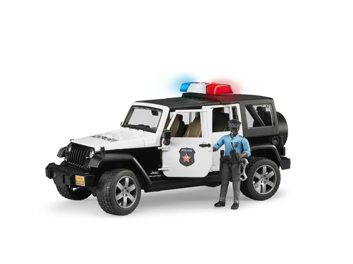 Полицейский Jeep Wrangler с фигуркой полицейского и светозвуковым модулем Bruder 02527