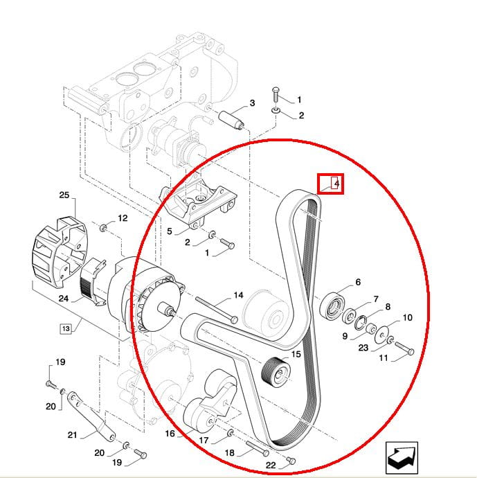 8-ПОЛОСНЫЙ РЕМЕНЬ ДВИГАТЕЛЯ NEW HOLLAND 84057710