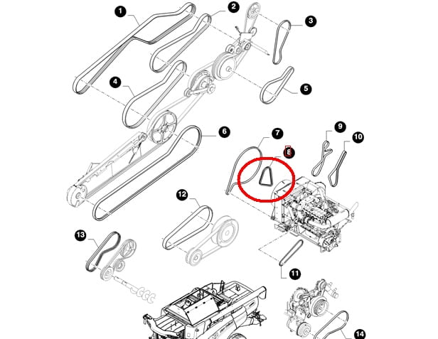 РЕМЕНЬ КОМПРЕССОРА. ВЕНТИЛЯТОР TF, TX, CX NEW HOLLAND CASE 89835816 - A138001