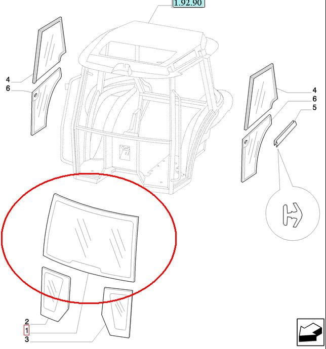 ЛОБОВОЕ СТЕКЛО NEW HOLLAND CASE 5089552