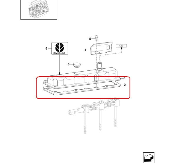 ПРОКЛАДКА КЛАПАННОЙ КРЫШКИ NEW HOLLAND CASE 83976376