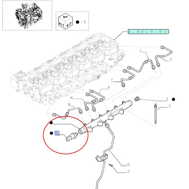 ДАТЧИК УРОВНЯ ТОПЛИВА CNH 2854542 - 504333094