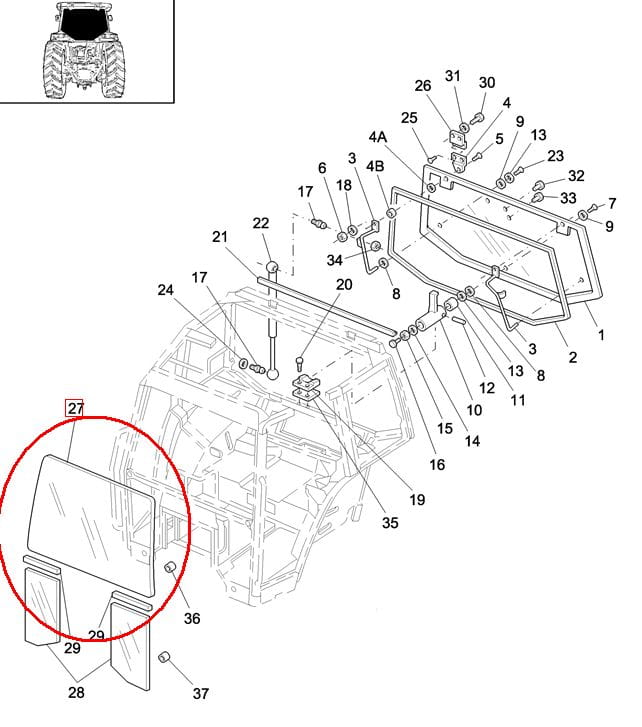 Ветровое стекло NEW HOLLAND CASE 82000296