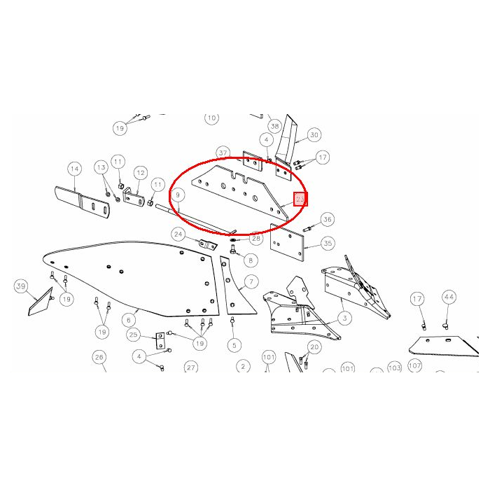 Бегунок KVERNELAND длинный правый/левый KK073609-A133397494