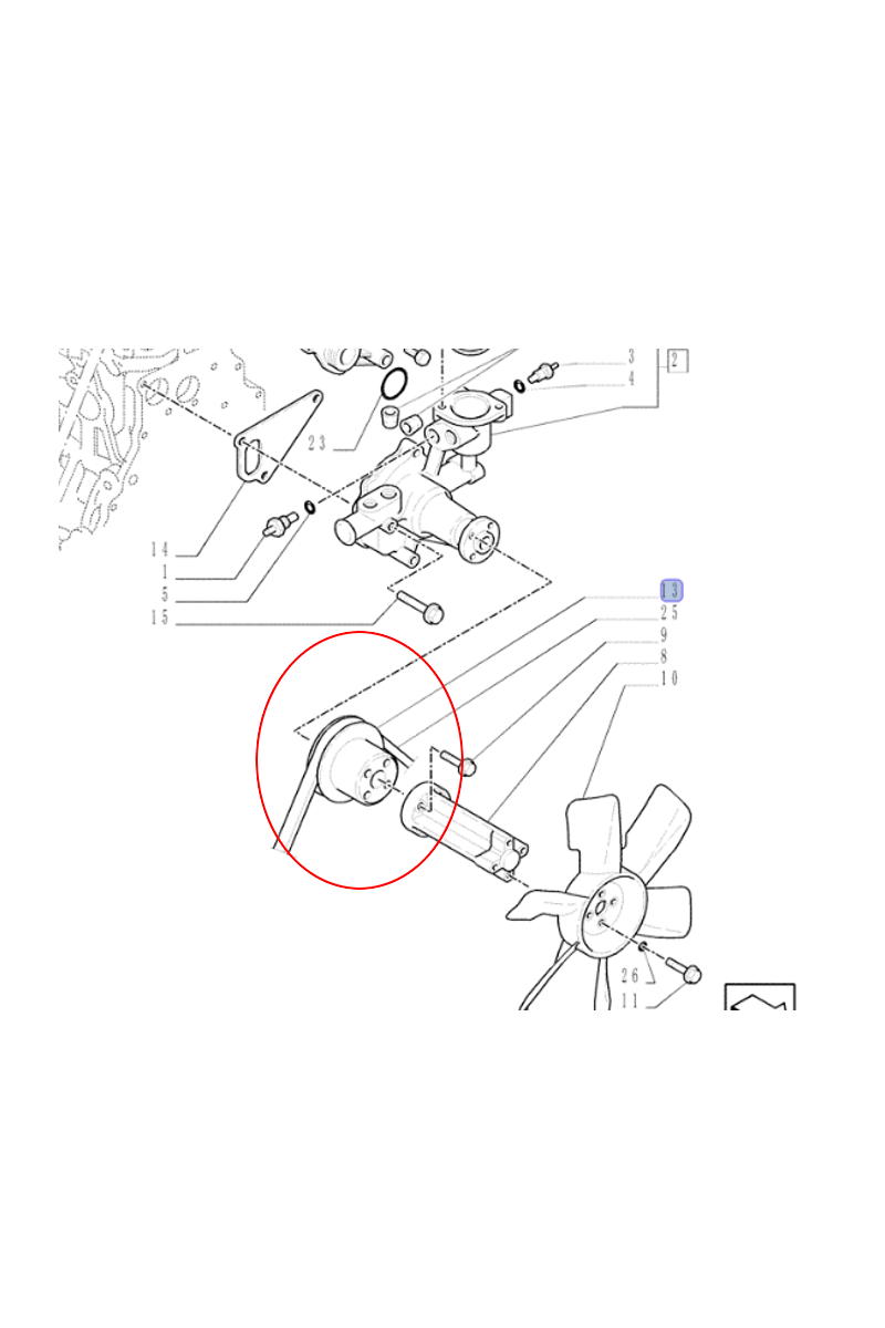 Шкив водяного насоса NEW HOLLAND CASE CNH 9975743