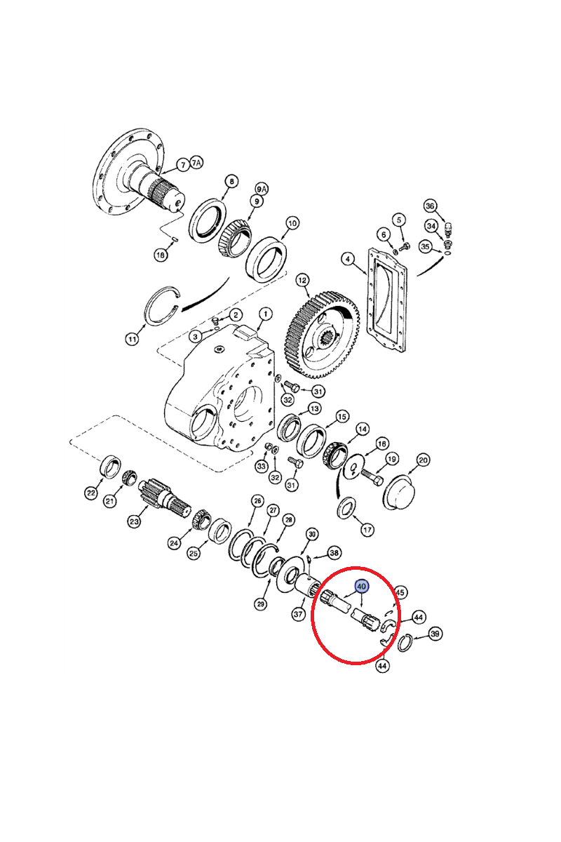 Правый приводной вал Case CNH 242841A1-428 мм