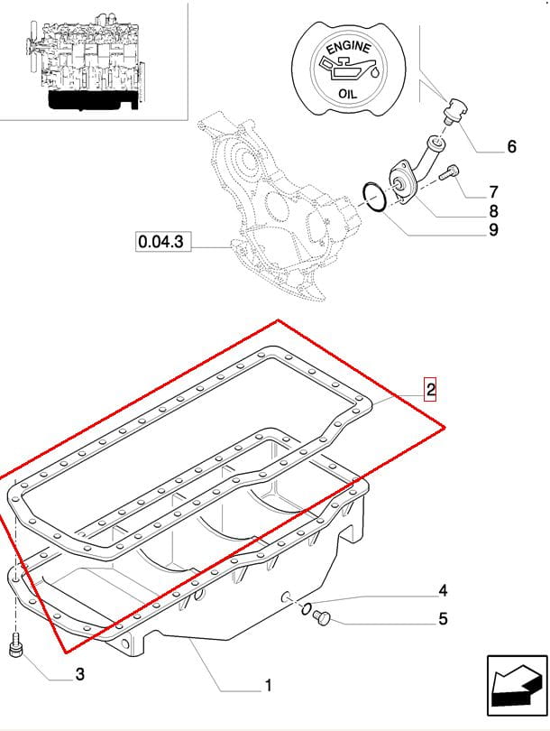 Уплотнение масляного поддона New Holland Case 87554508