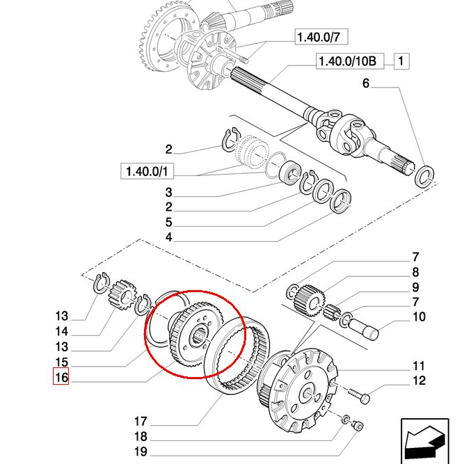 ШЕСТЕРНЯ БОЛЬШОГО РАЗМЕРА В КОРПУСЕ NEW HOLLAND 5151440