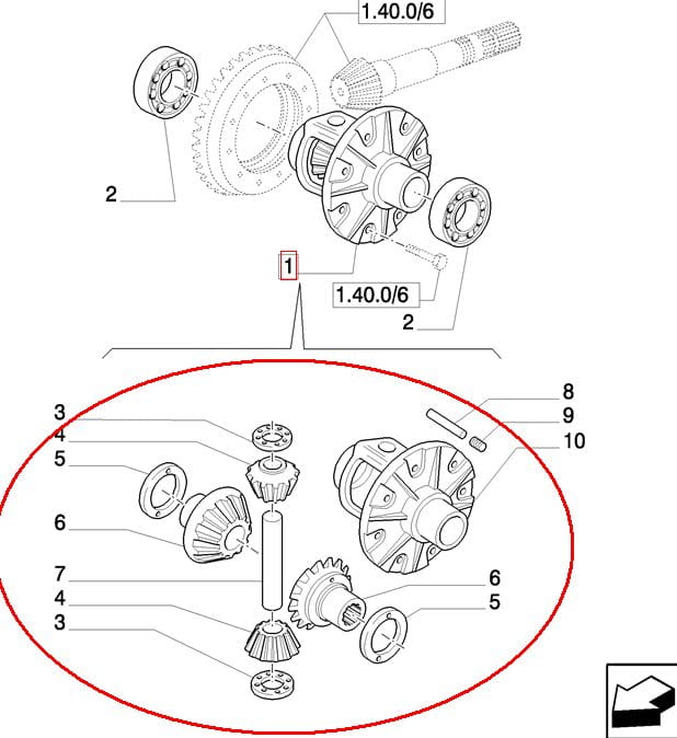 ДИФФЕРЕНЦИАЛ В КОРПУСЕ NEW HOLLAND CASE 5151112