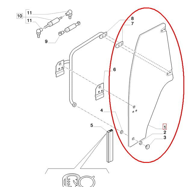 ЛЕВОЕ СТЕКЛО ДВЕРИ NEW HOLLAND CASE 87620234